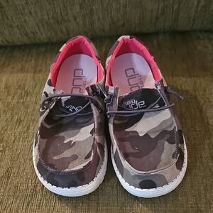 Camo Kids Shoes with Pink Accents